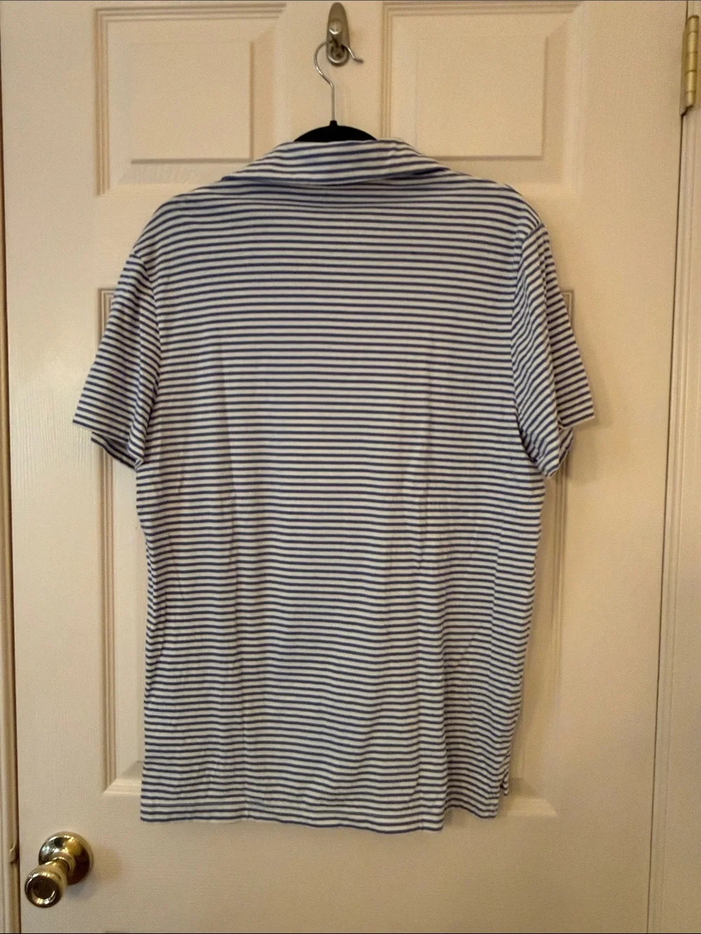 J. Crew Blue and White Striped Polo Shirt